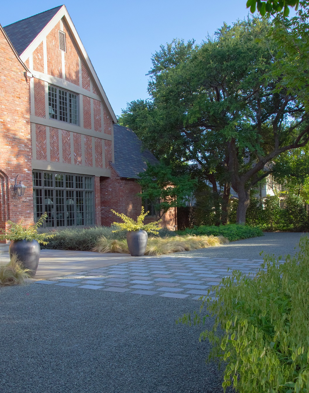 Landscape design of front drive and entry way.