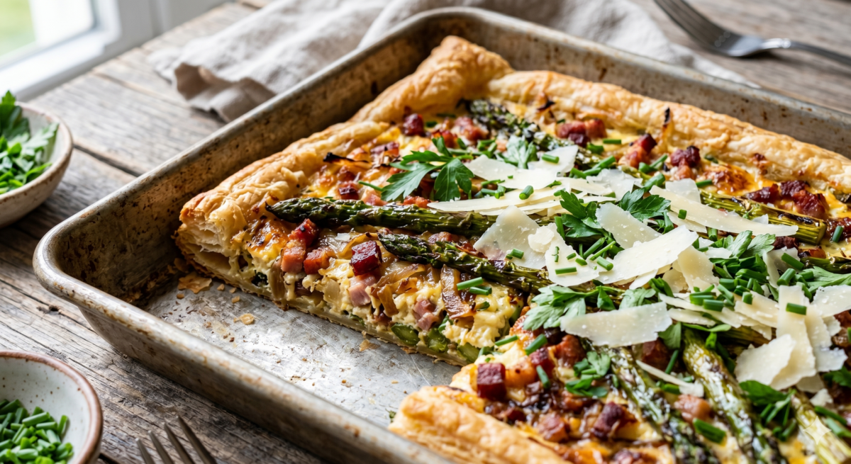 Mother's Day Brunch recipes - asparagus pancetta tart