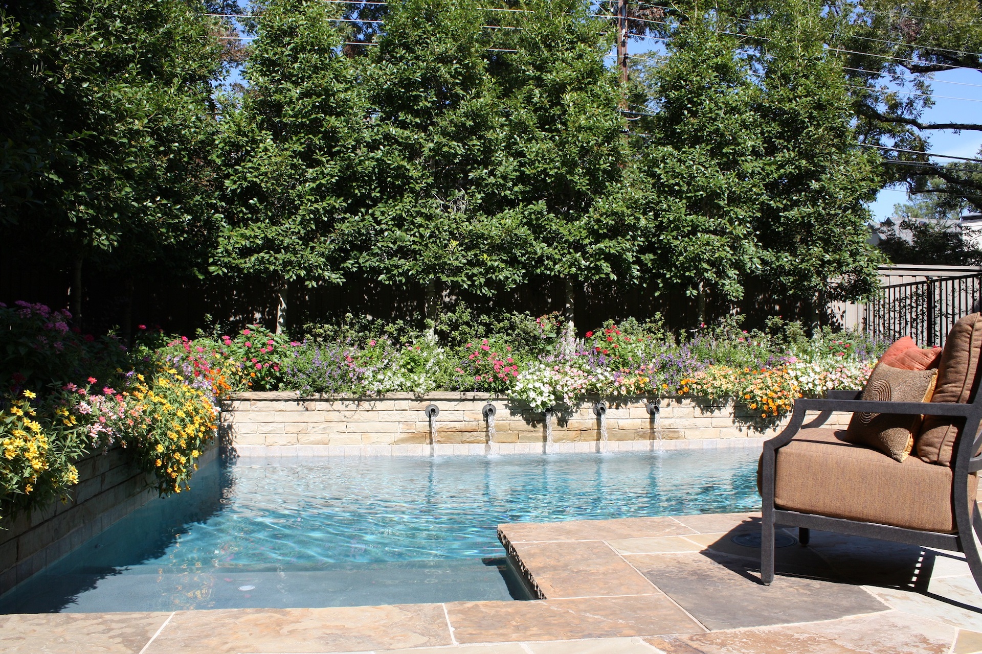 Pool design by Bonick Landscaping of Dallas, TX.