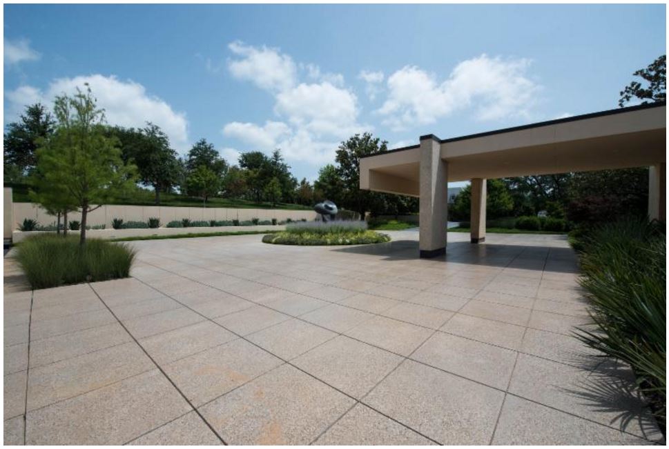 Residential poured concrete motor court in Fort Worth, Texas.