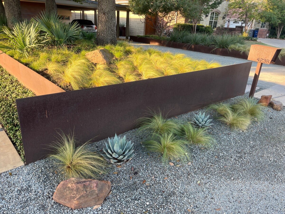 minimalist fall landscape design using native grasses and plants