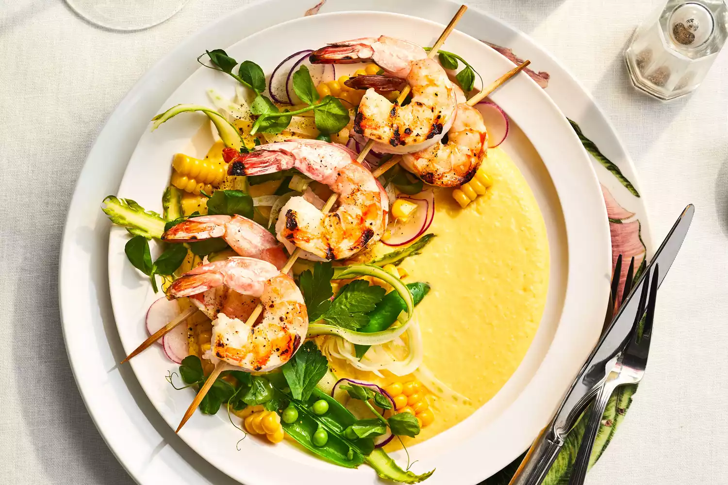 Garden Party Recipes: Grilled Gulf Shrimp with Sweet Corn Coulis