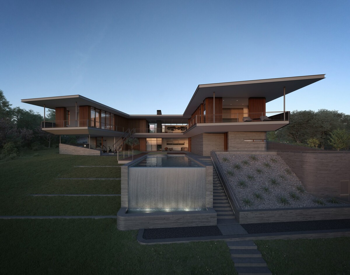 River Hills modern construction rendering